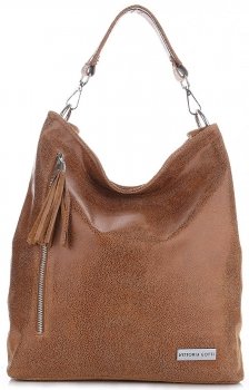 Bőr táska shopper bag Vittoria Gotti vörös V8420