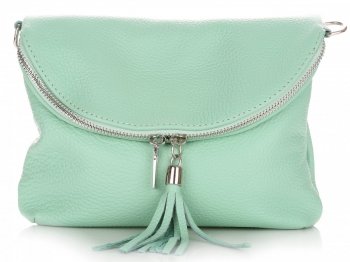 Bőr táska levéltáska Vera Pelle menta E9
