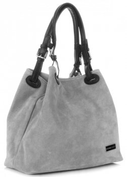 Bőr táska shopper bag Vittoria Gotti szürke V90047CH