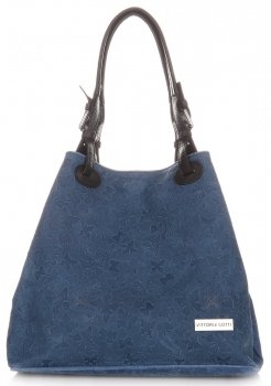 Bőr táska shopper bag Vittoria Gotti jeans V2050