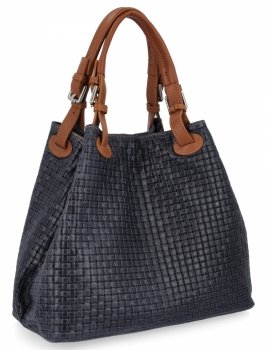 Divatos bőr Shopper Bag 2269-J táska kék