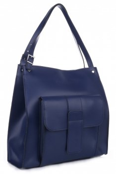 Bőr táska shopper bag Vittoria Gotti tengerkék 8286
