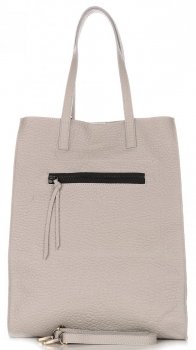 Bőr táska shopper bag Vittoria Gotti világosszürke V8622