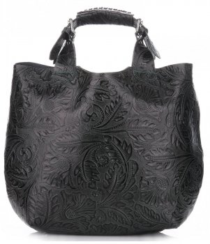 Bőr táska shopper bag Genuine Leather palackzöld K216