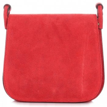 Bőr táska levéltáska Genuine Leather piros 0003
