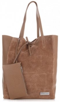 Bőr táska shopper bag Vittoria Gotti földszínű V602