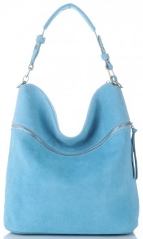Bőr táska univerzális Genuine Leather égszínkék 5577C