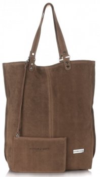 Bőr táska shopper bag Vittoria Gotti földszínű V22