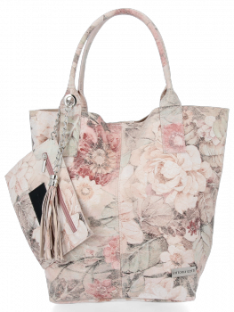 Bőr táska shopper bag Vittoria Gotti púderrózsaszín VG91