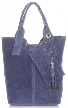 Bőr táska shopper bag Vittoria Gotti Indigó V5190