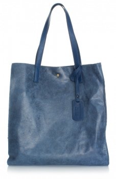 Bőr táska shopper bag Vera Pelle tengerkék 205454
