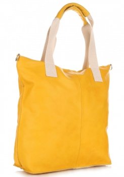 Bőr táska shopper bag Vera Pelle sárga 1356