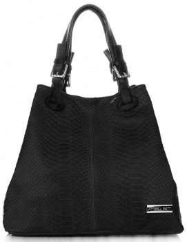 Bőr táska shopper bag Vittoria Gotti fekete V2L