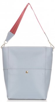Bőr táska shopper bag Genuine Leather égszínkék K26