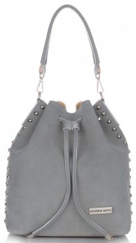 Bőr táska shopper bag Vittoria Gotti szürke V3020