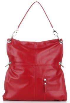 Bőr táska shopper bag Vera Pelle piros 25