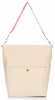 Bőr táska shopper bag Genuine Leather bézs K26