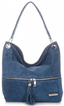 Bőr táska shopper bag Vittoria Gotti kék V3821