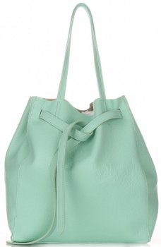 Bőr táska shopper bag Genuine Leather menta 1158