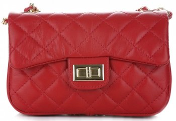 Bőr táska levéltáska Genuine Leather piros KST6