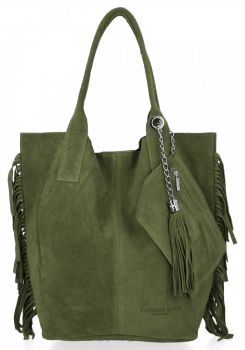 Bőr táska shopper bag Vittoria Gotti zöld B16
