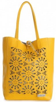 Bőr táska shopper bag Vittoria Gotti sárga V577