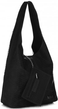 Bőr táska shopper bag Vittoria Gotti fekete V8804