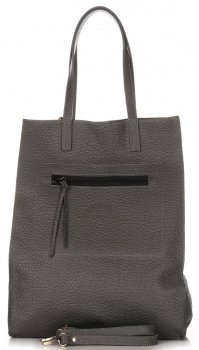 Bőr táska shopper bag Vittoria Gotti grafit V8622