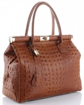 Bőr táska kuffer Genuine Leather vörös 7727