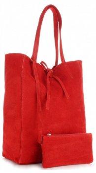 Bőr táska shopper bag Vera Pelle piros 601