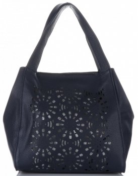 Bőr táska shopper bag Genuine Leather tengerkék 5157