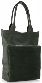 Bőr táska shopper bag Vittoria Gotti palackzöld V270