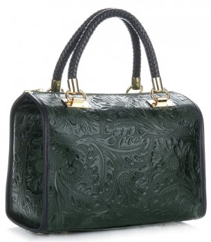 Bőr táska kuffer Genuine Leather palackzöld 214E