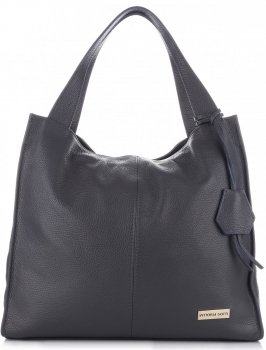Bőr táska shopper bag Vittoria Gotti szürke V2