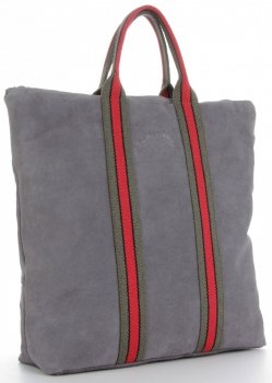 Bőr táska shopper bag Vittoria Gotti szürke V689746