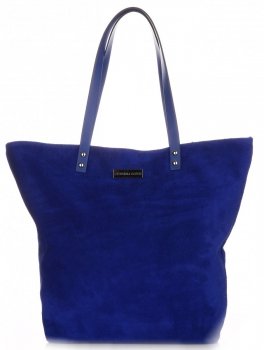 Bőr táska shopper bag Vittoria Gotti kobalt V915
