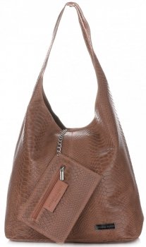 Bőr táska shopper bag Vittoria Gotti földszínű V8804