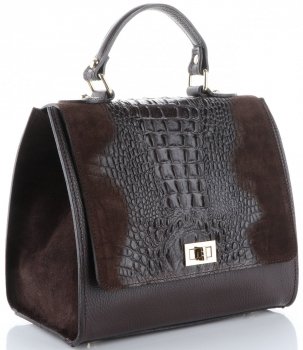 Bőr táska kuffer Genuine Leather csokoládé 295