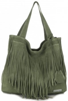 Bőr táska shopper bag Vittoria Gotti zöld V6048