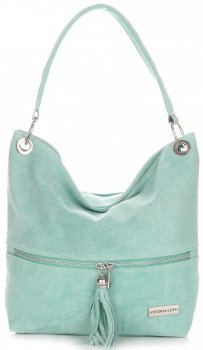 Bőr táska shopper bag Vittoria Gotti menta V3821