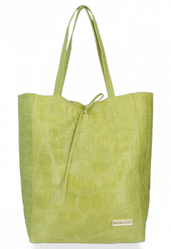 Bőr táska shopper bag Vittoria Gotti lime V299COCO