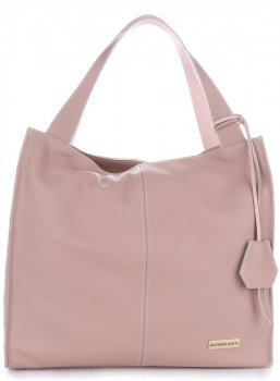 Bőr táska shopper bag Vittoria Gotti púderrózsaszín V2