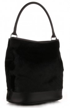 Bőr táska shopper bag Vera Pelle fekete 8502