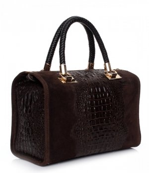 Bőr táska kuffer Genuine Leather piros A4