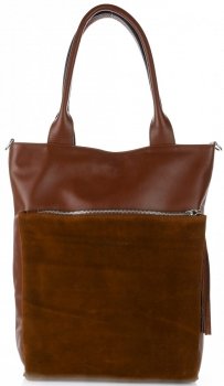 Bőr táska shopper bag Vittoria Gotti barna V270