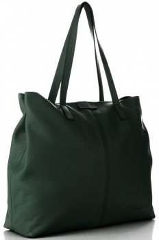 Bőr táska shopper bag Vittoria Gotti palackzöld V5705