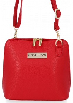 Bőr táska levéltáska Vittoria Gotti piros V2373