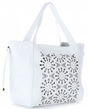 Bőr táska shopper bag Genuine Leather fehér 5157