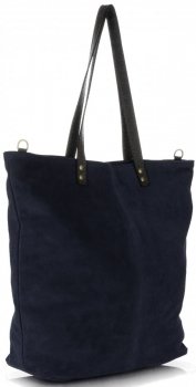 Bőr táska shopper bag Vera Pelle tengerkék 80041
