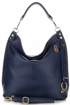 Bőr táska shopper bag Vittoria Gotti tengerkék V8047